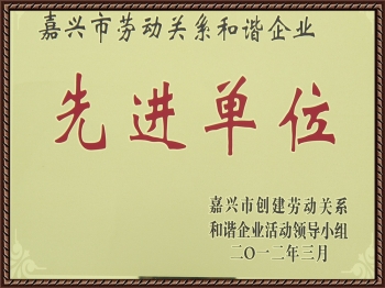 嘉興市勞動關(guān)系和諧企業(yè)先進單位
